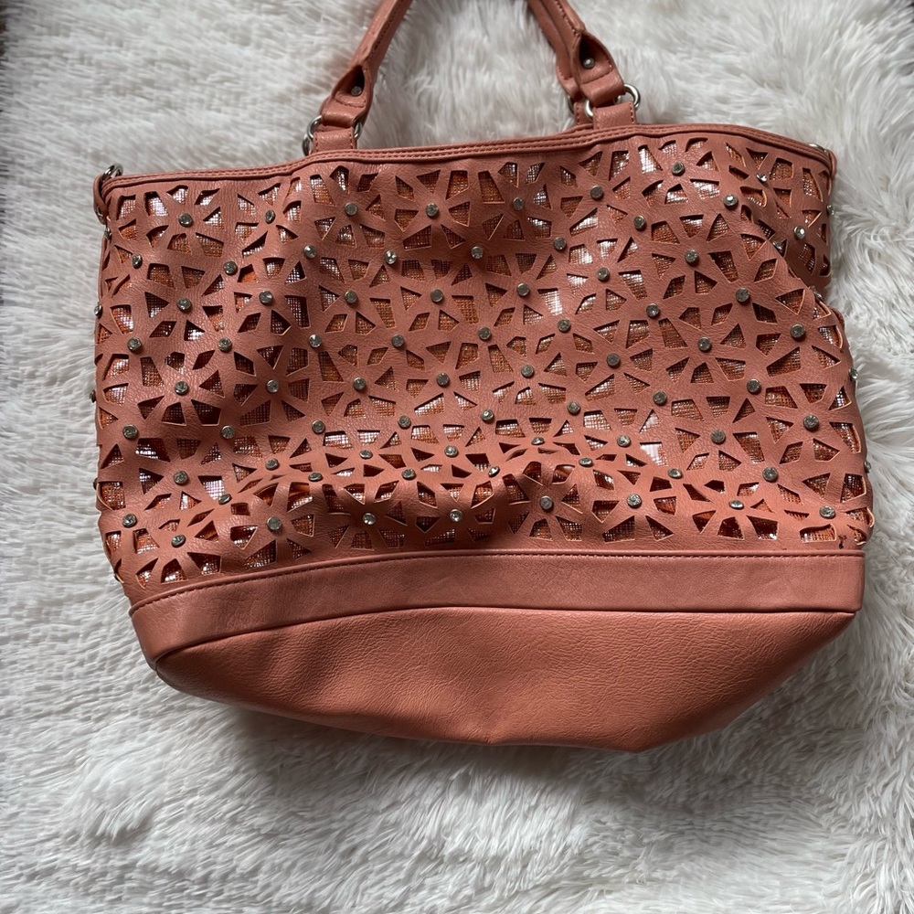 Coral die cut sparkle bag - Picture 3 of 5